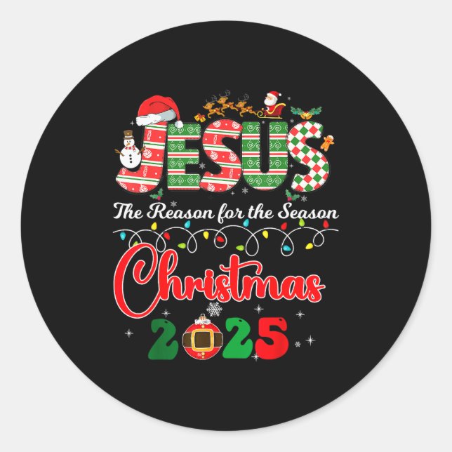 Sticker Rond Family Christmas 2025 Matching Outfit Xmas Squad S (Devant)