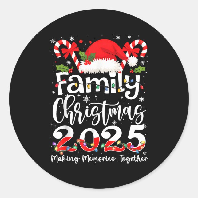 Sticker Rond Family Christmas 2025 Matching Outfit Xmas Squad S (Devant)