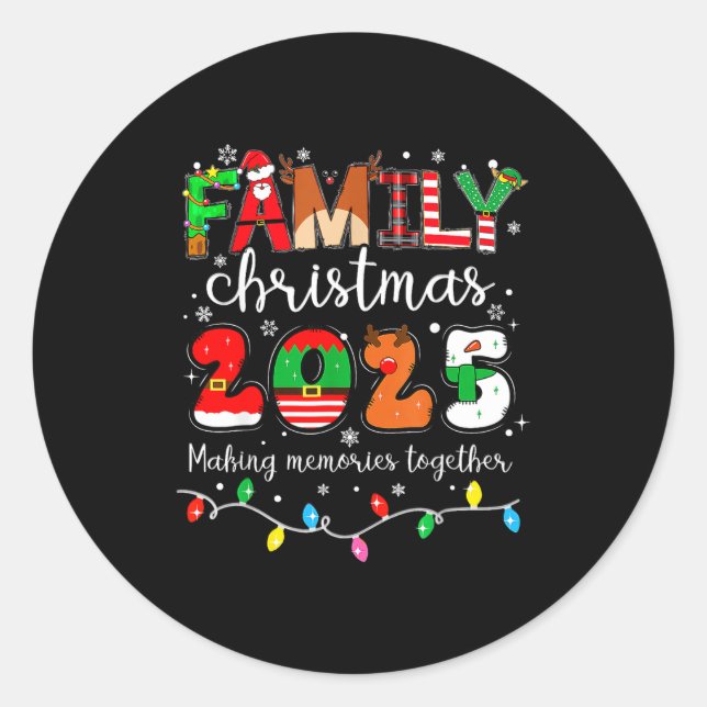 Sticker Rond Family Christmas 2025 Matching Outfit Xmas Squad S (Devant)