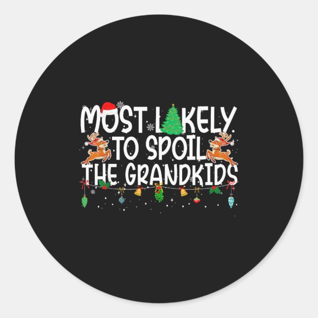 Sticker Rond Family Christmas Xmas Most Likely To Sil The Grand (Devant)