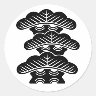 Sticker Rond [Family Crests] Right-aligned 3tiered pine trees