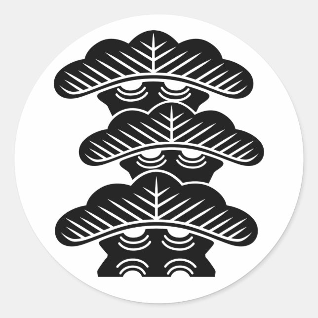 Sticker Rond [Family Crests] Right-aligned 3tiered pine trees (Devant)