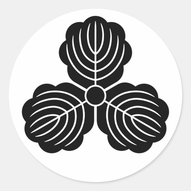 Sticker Rond [Family Crests] three ork leaves (Devant)