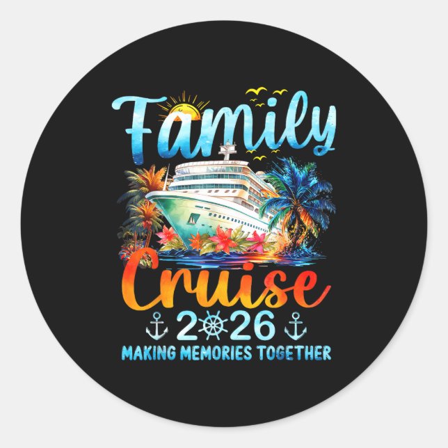 Sticker Rond Family Cruise 2026 Making Memories Together Matchi (Devant)