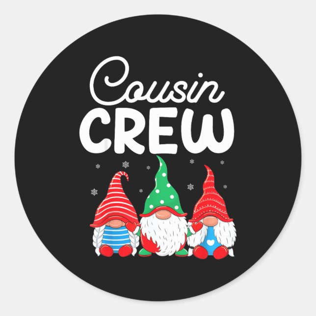Sticker Rond Family Matching Christmas Cousin Crew Cute Christm (Devant)