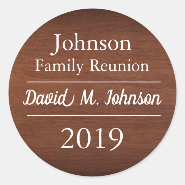 Sticker Rond Family Reunion, Namags Warm Wood Look (Devant)