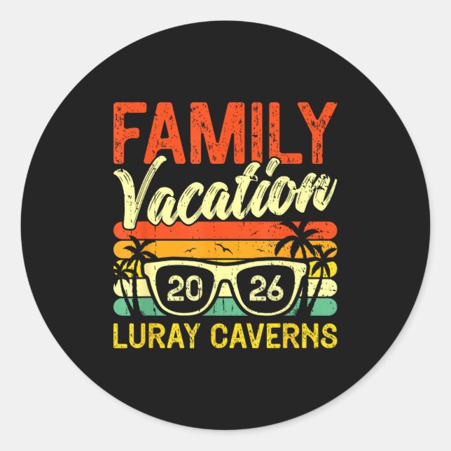 Sticker Rond Family Vacation 2026 Luray Caverns  (Devant)