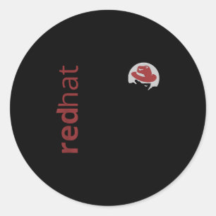 Sticker Rond Fan Casquette rouge Linux Tee Tux Penguin Open Sou