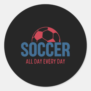 Sticker Rond Fan de foot toute la journée tous les jours Entraî