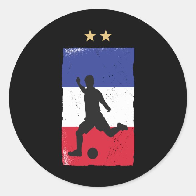 Sticker Rond Fan de football France Chemise Française (Devant)