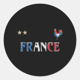 Sticker Rond Fan de football France Chemise Française