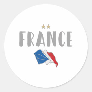 Sticker Rond Fan de football France Chemise Française