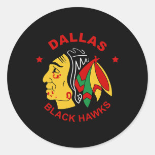 Sticker Rond Fan de hockey vintage des Dallas Black Hawks 