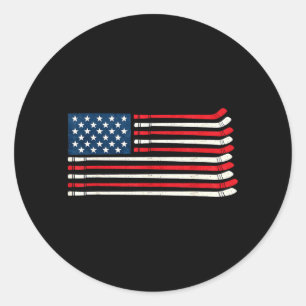 Sticker Rond Fan de joueur de hockey Hockey sur glace Drapeau a