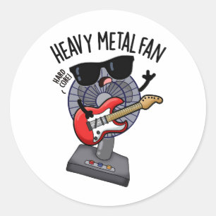 Sticker Rond Fan de métal lourd amusant jeu de musique amusant