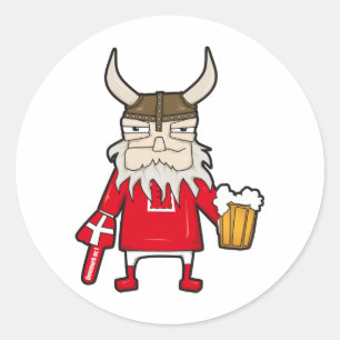 Sticker Rond Fan de Viking du danois
