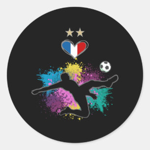 Sticker Rond Fan France de football maillot de football avec éj