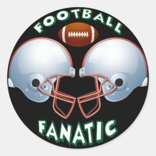 STICKER ROND FANATIQUE DE FOOTBALL