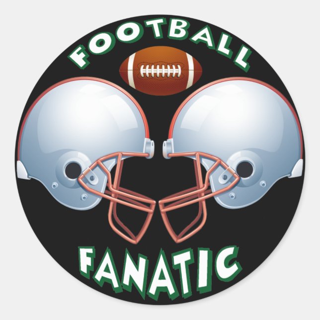 STICKER ROND FANATIQUE DE FOOTBALL (Devant)