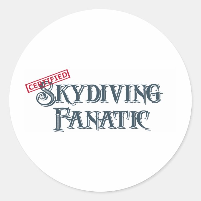 Sticker Rond Fanatique de Skydiving (Devant)