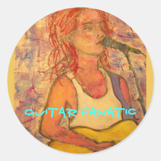 Sticker Rond Fanatique guitare