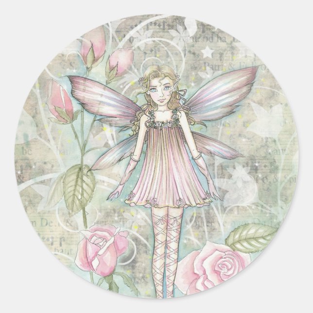 Sticker Rond Fanciing Rose Fairy (Devant)