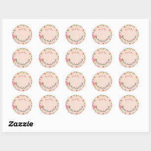 Sticker Rond Fancy Flowers Designer
