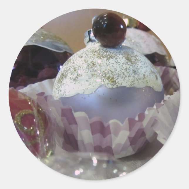 Sticker Rond Fancy Frosted Cupcake (Devant)