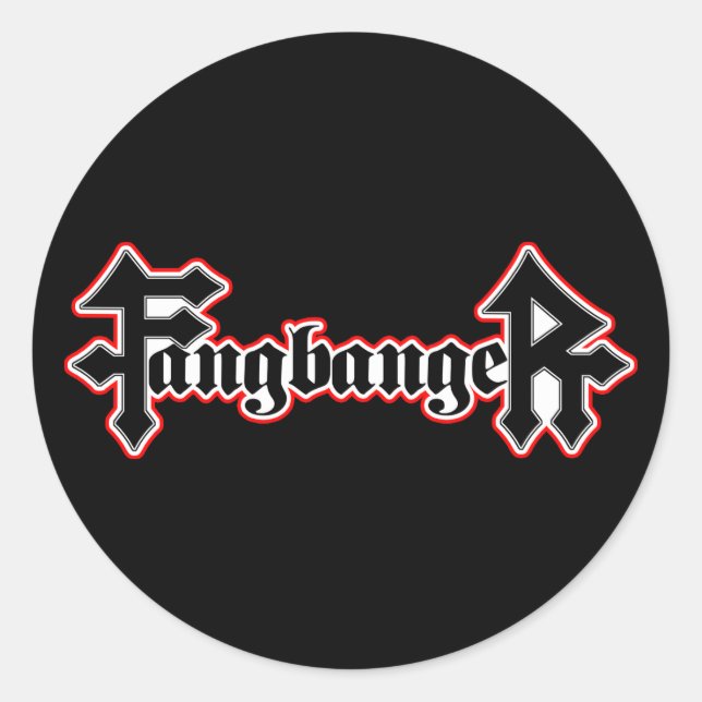 Sticker Rond Fangbanger Vampire Halloween (Devant)