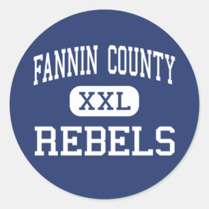Sticker Rond Fannin Comté Rebels Middle Blue Ridge