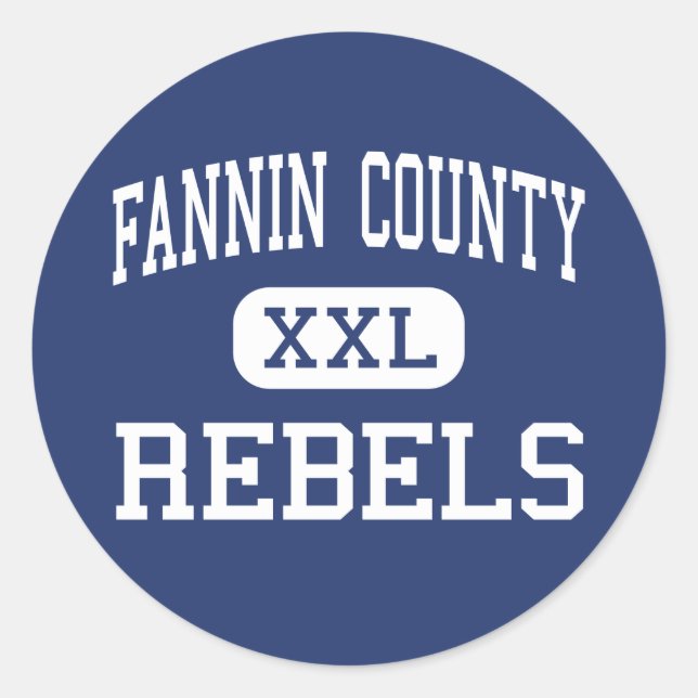 Sticker Rond Fannin Comté Rebels Middle Blue Ridge (Devant)