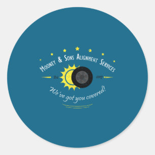 Sticker Rond Fans de la science astronomique Éclipse solaire