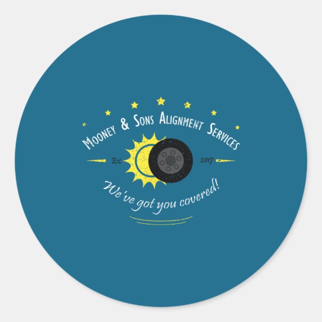 Sticker Rond Fans de la science astronomique Éclipse solaire (Devant)