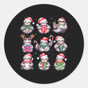Sticker Rond Fantaisie de Noël Fantaisie Fantaisie Amoureux Ani