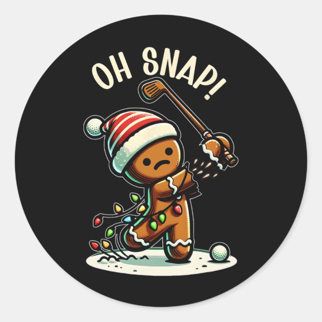 Sticker Rond Fantaisie Gingerbread Man Pajamas Et Pjs Noël (Devant)