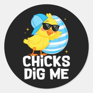 Sticker Rond Fantaisie Poussins Me Creuser Pour Hommes Garçons 