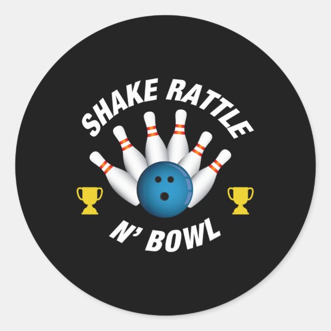 Sticker Rond Fantastique Bowling T Shirt Shake Rattle N' Bowl (Devant)