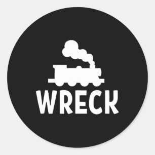Sticker Rond Fantastique Épave De Train. Joke Tee Sarcastique