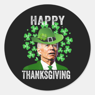 Sticker Rond Fantastique Saint-Patricks Day Joe Biden Confondu