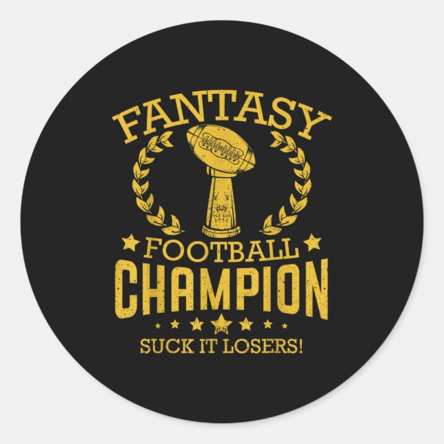 Sticker Rond Fantasy Football Funny Champ Chamon  (Devant)