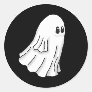 Sticker Rond Fantôme de Halloween effrayant et mignon