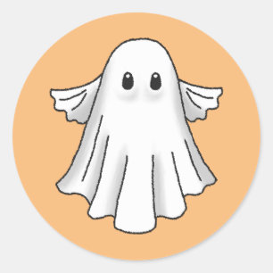 Sticker Rond Fantôme effrayant d'Halloween
