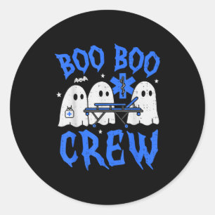 Sticker Rond Fantôme Halloween EMS EMT Paramédic Humour Urgence
