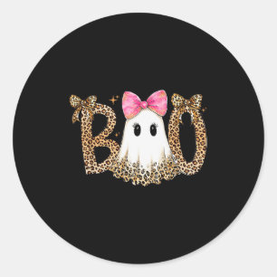 Sticker Rond Fantôme Prépa Boo, léopard Soky Coquette, hallowee