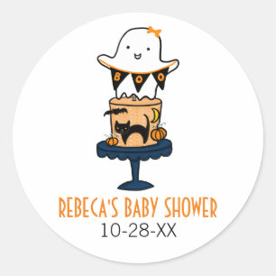 Sticker Rond Fantôme sur gâteau d'Halloween