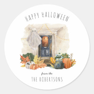 Sticker Rond Fantômes & Citrouilles   Joyeux Halloween