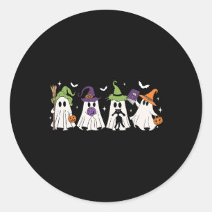 Sticker Rond Fantômes de sorcière Éffrayant Halloween Witchy Fe