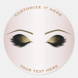Sticker Rond Fard à joues Perle Rose Maquillage Cils Beauté Soi