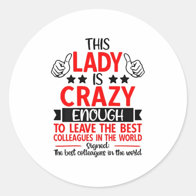 Sticker Rond Farewell Coworker Leaving Job, Coworker Going Away (Devant)