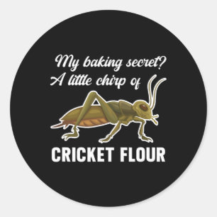 Sticker Rond Farine de grillon protéine d'insectes comestibles 
